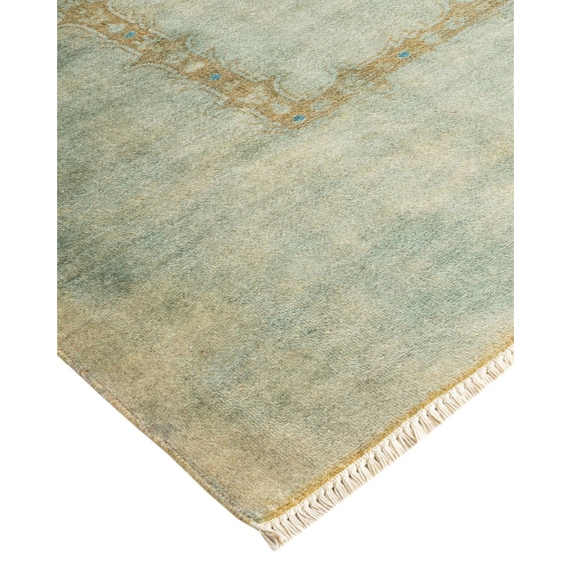Overton Hand Knotted Wool Vintage Inspired Modern Contemporary Overdyed Gray Area Rug - 8' 9" x 11' 6"