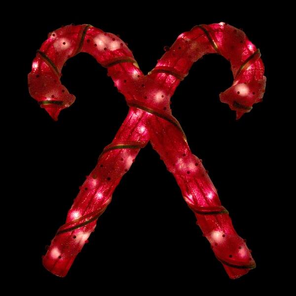 Shop 26 Red And White Lighted Sisal Double Candy Cane Christmas