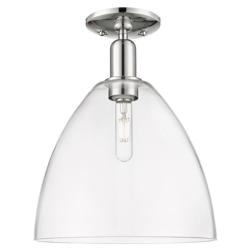 Innovations Lighting Endless Possibilities Arcadia - Bristol - 1 Light 12" Semi-Flush Mount - Clear/Polished Nickel