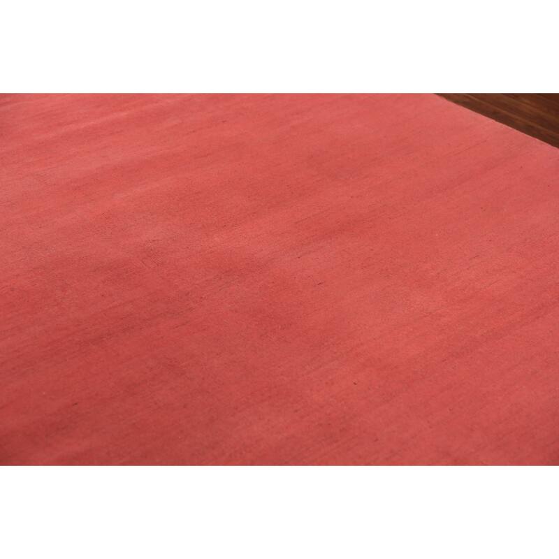 Pink Salmon Modern Gabbeh Oriental Area Rug Handmade Wool Carpet - 8'1" x 11'4"