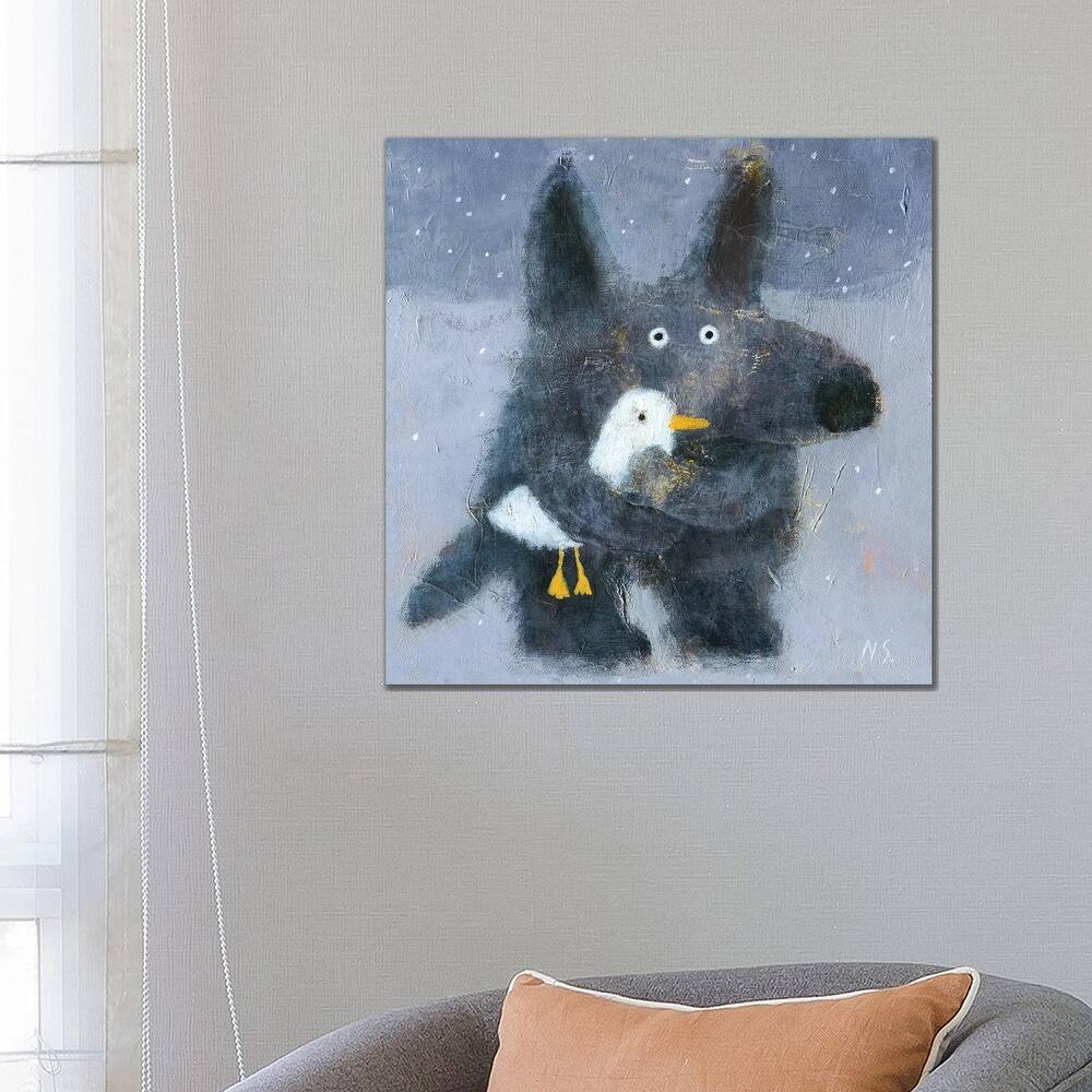 iCanvas "The Wolf Hugs The Duck" by Natalia Shaloshvili Canvas Print