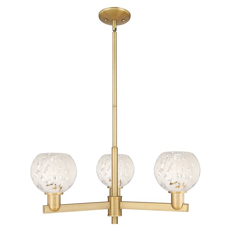 Innovations Lighting Endless Possibilities Arcadia - White Mouchette - 3 Light 28" Stem Hung Chandelier - Brushed Brass