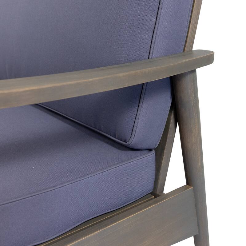 Willowbrook Outdoor Acacia Loveseat and Coffee Table by Christopher Knight Home