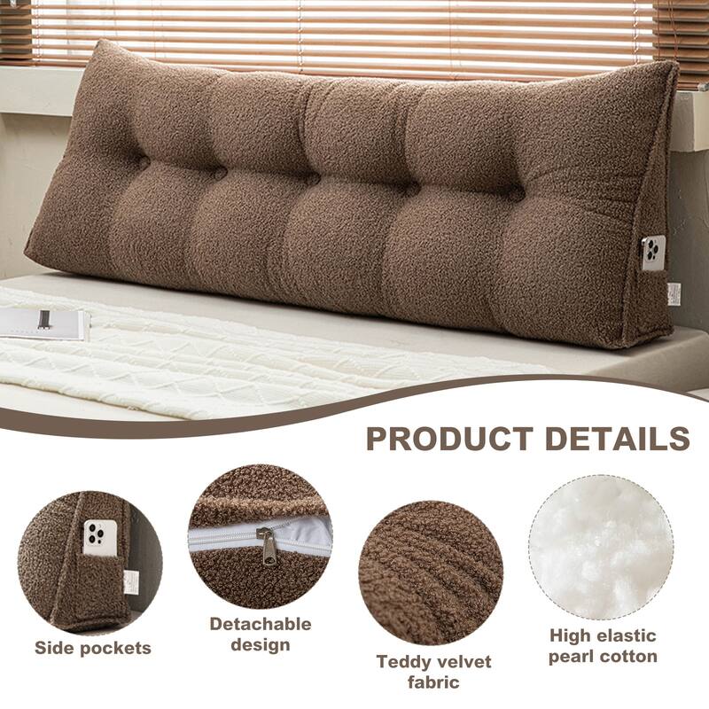 Triangular Bed Rest Wedge Headboard Pillow Back Support Reading Pillow