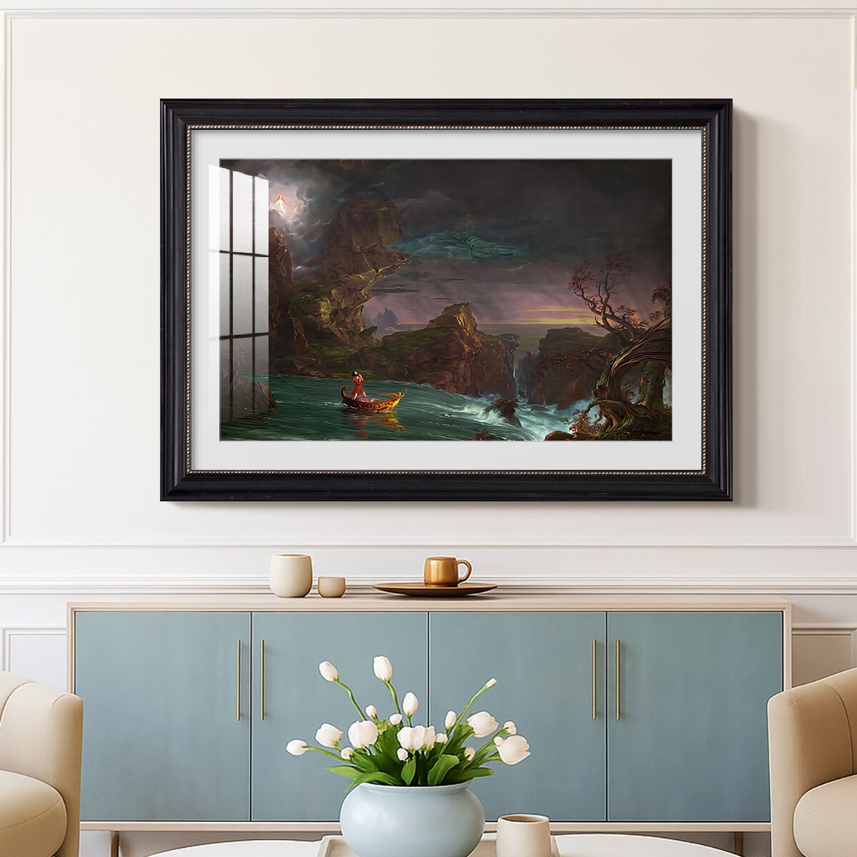 The Voyage of Life: Manhood 1842-Thomas Cole-Custom Framed Print