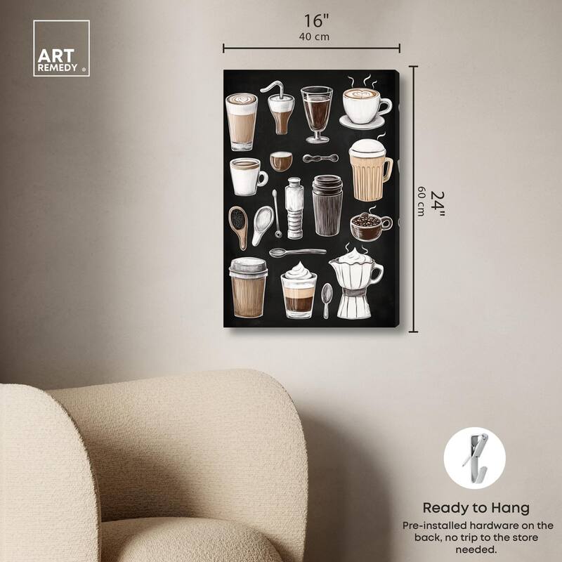 Coffee Chalkboard Canvas by Art Remedy, Gallery Wrapped