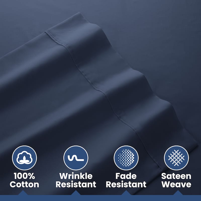 Martex 400 Cotton Sateen Sheet Set Silky Soft Breathable Durable