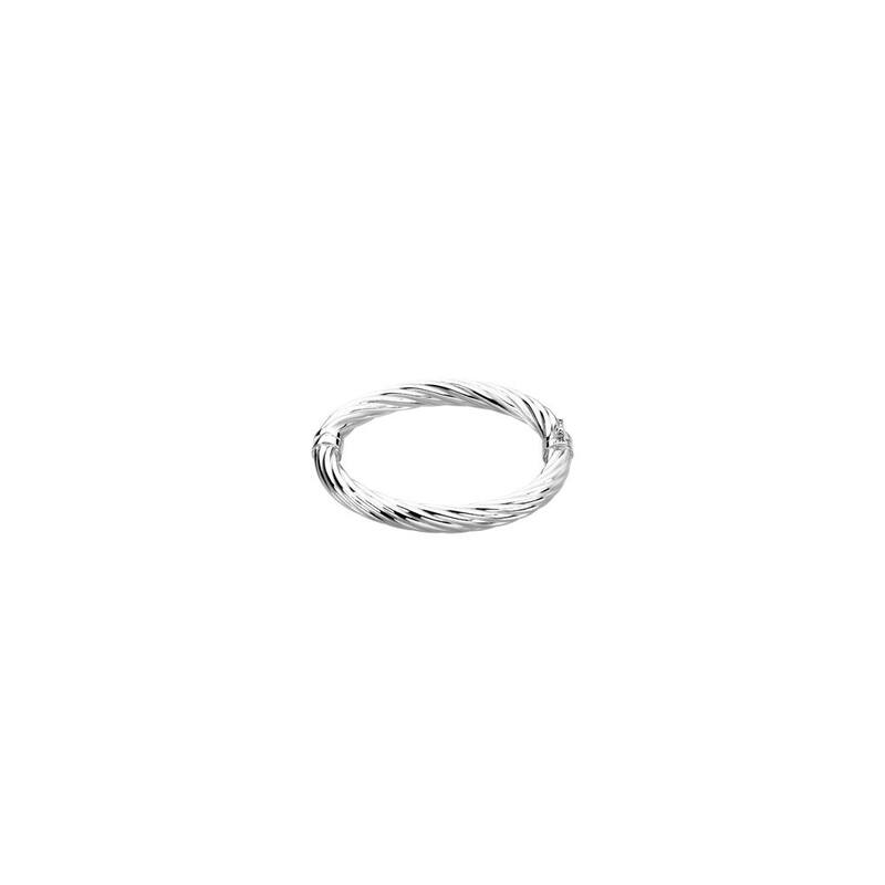 Curata 925 Sterling Silver 7" 8mm Large Swirl Hinged Bangle Bracelet