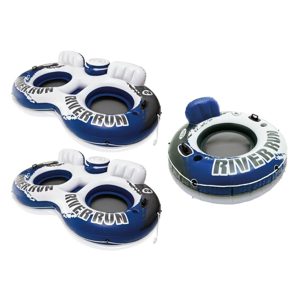 INTEX River Run 2 Inflatable Floating Lounge, 2 Pack & River Run 1 Inflatable - 7
