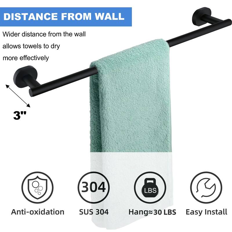 Wall Mounted Towel Bar 304 Stainless Steel Towel Rack - 24inch
