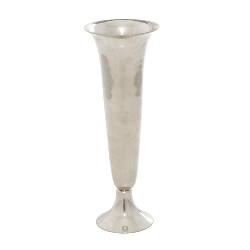 Aluminum Metal Fluted Decorative Vase - Silver - Roche River Decor - Silver - 4"W, 10"H