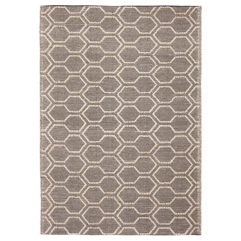 ECARPETGALLERY Braid weave Sienna Black Wool Rug - 5'1 x 7'4 - Black - 5'1 x 7'4