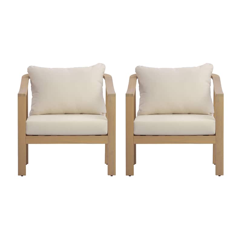 Christopher Knight Home - Modern 26.38" Deep Seat Outdoor Patio Club Chair with Ergonomic Slatted Backrest & Soft Cushion