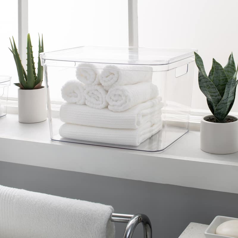 Simplify Large Lidded Storage Bin - 14.17" x 10.6" x 8.9"