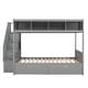 preview thumbnail 6 of 40, Stylish & Elegant Multi-function Twin over Full Bunk Bed with Shelfs, Staircase and 2 Drawers, Maximized Storage Space, Grey