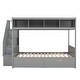 preview thumbnail 6 of 12, Twin Over Full Bunk Bed with Storage Staircase and Built-in Shelves , Includes 2 Under-Bed Drawers