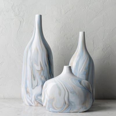 Didan Modern Ceramic Outdoor Safe Vase Set (3 Pieces)