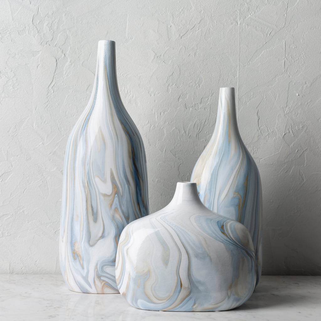 Didan Modern Ceramic Outdoor Safe Vase Set (3 Pieces)