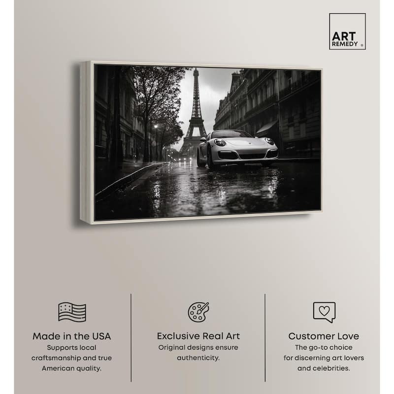 Driving in the Rain Paris Canvas by Art Remedy