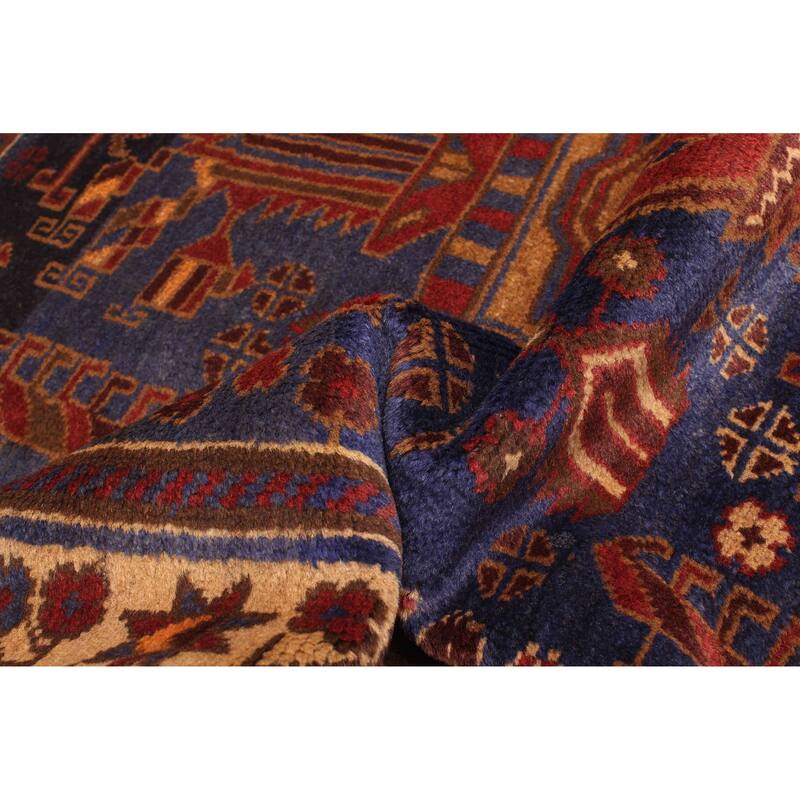 ECARPETGALLERY Hand-knotted Teimani Dark Navy Wool Rug - 3'1 x 4'6