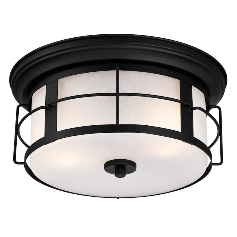 Westinghouse Orwell Two-Light Outdoor Flush-Mount Fixture, Seeded Glass