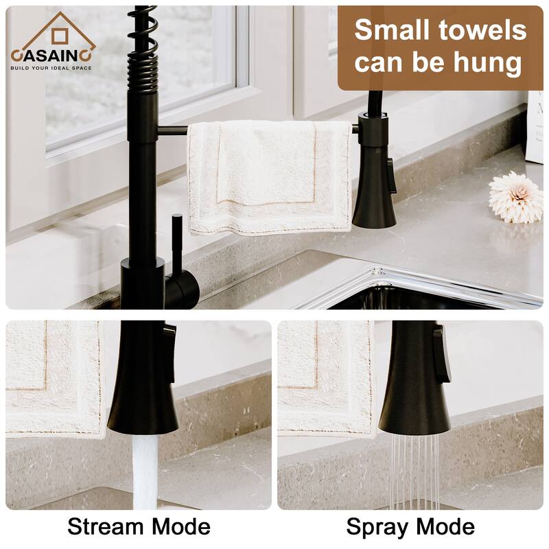 Handmade All-in-One Drop-In 2-hole 33 in. Single Bowl 18 Gauge Stainless Steel Workstation Kitchen Sink with Spring Neck Faucet