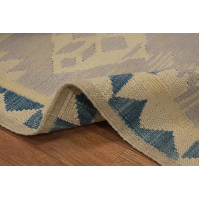 Hand Woven Oriental 100% Wool Carpet Southwestern Tribal Purples Kilim Area Rug - 4' 0'' X 2' 0''