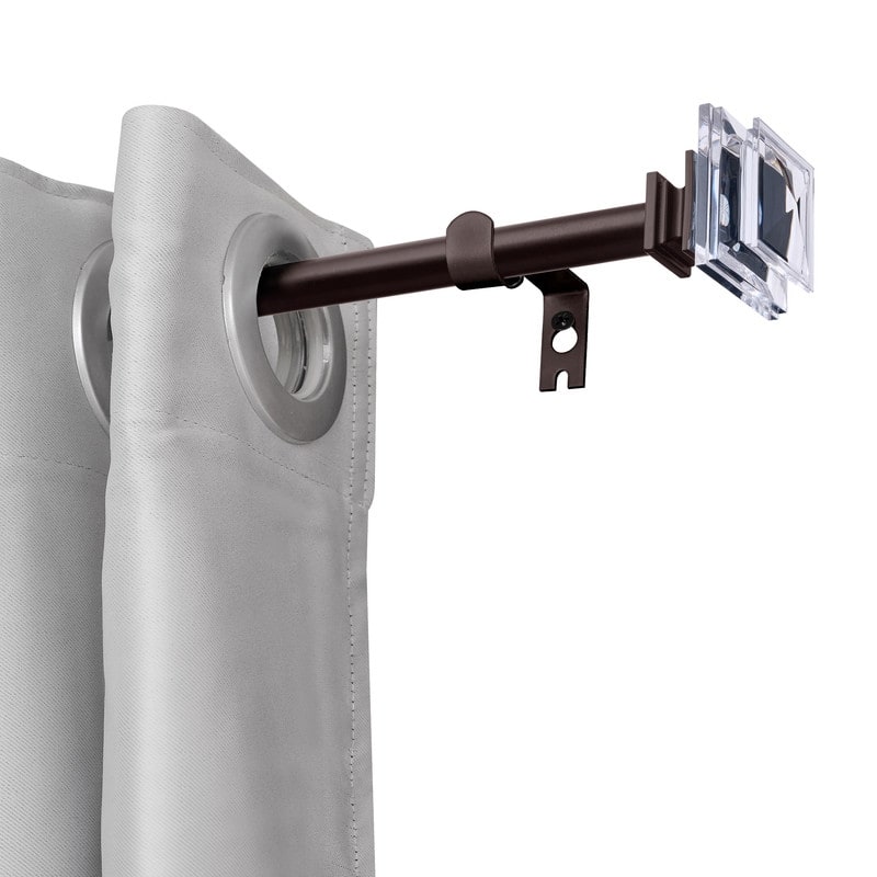 UTOPIA ALLEY Wall Mounted 3/4 Inch Curtain Rod - Adjustable Drapery Rods, Bedroom & Living Room Decorative Curtain Rods - 48"-86" - BRONZE