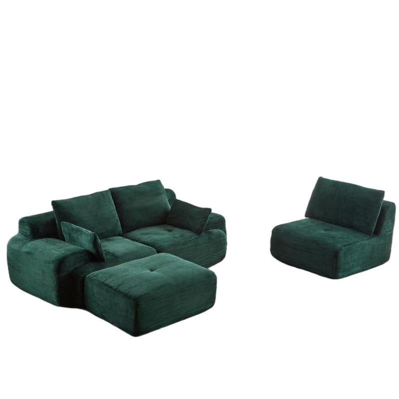 Memory Foam Compressed Sofa,Large Sectional Couches,Pet-Friendly Cloud Modular Sectional Sofa,Extra Deep Loveseat