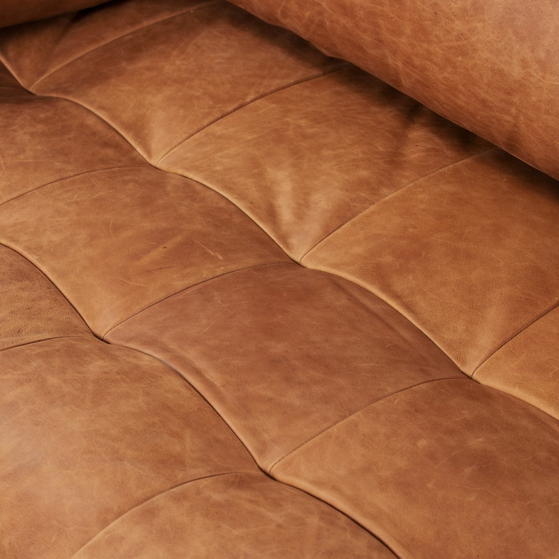 Poly & Bark Napa 82" Leather Pull-Out Convertible Sleeper Sofa - Full Grain Genuine Italian Leather