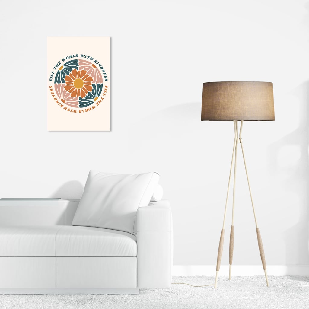 Wynwood Studio Canvas Typography and Quotes Fill the world Brown and Dark Blue Modern & Contemporary Wall Art Canvas Print