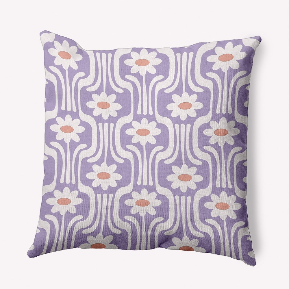 Daisys and Squiggles Indoor/Outdoor Throw Pillow