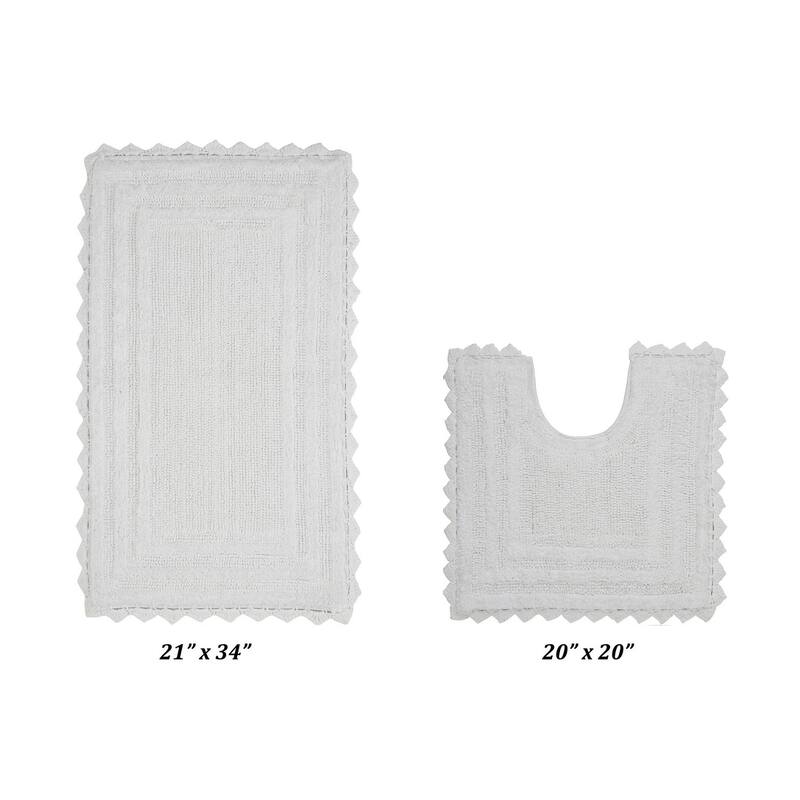 Better Trends Bath Rugs Set 100% Cotton Soft & Water Absorbent Tufted Bathroom Rug for Shower, Sink Bath Mats Lilly Crochet