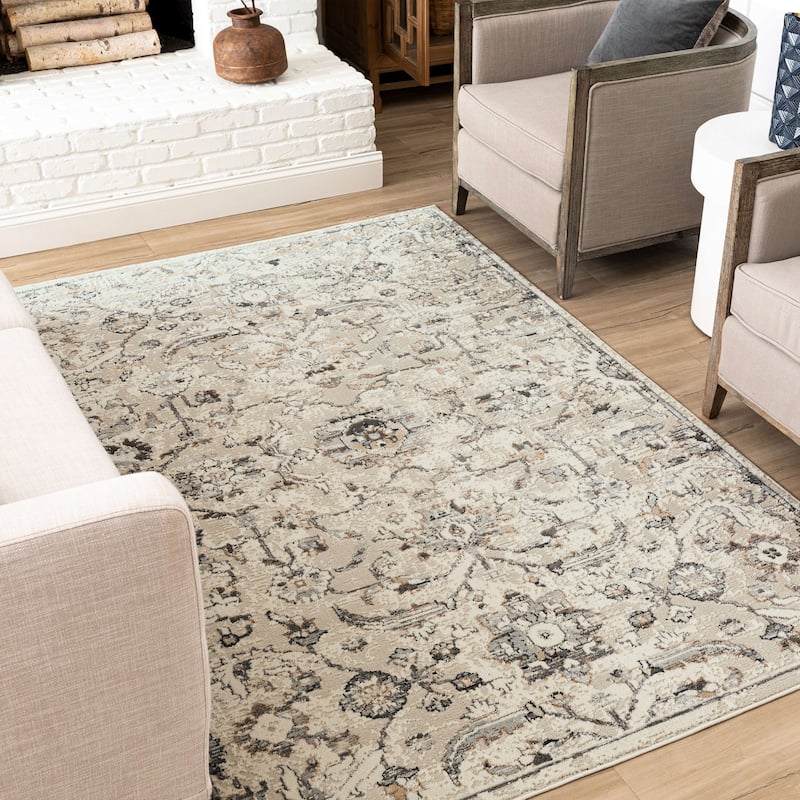Mohawk Home Mizani Floral Ornamental Woven Area Rug