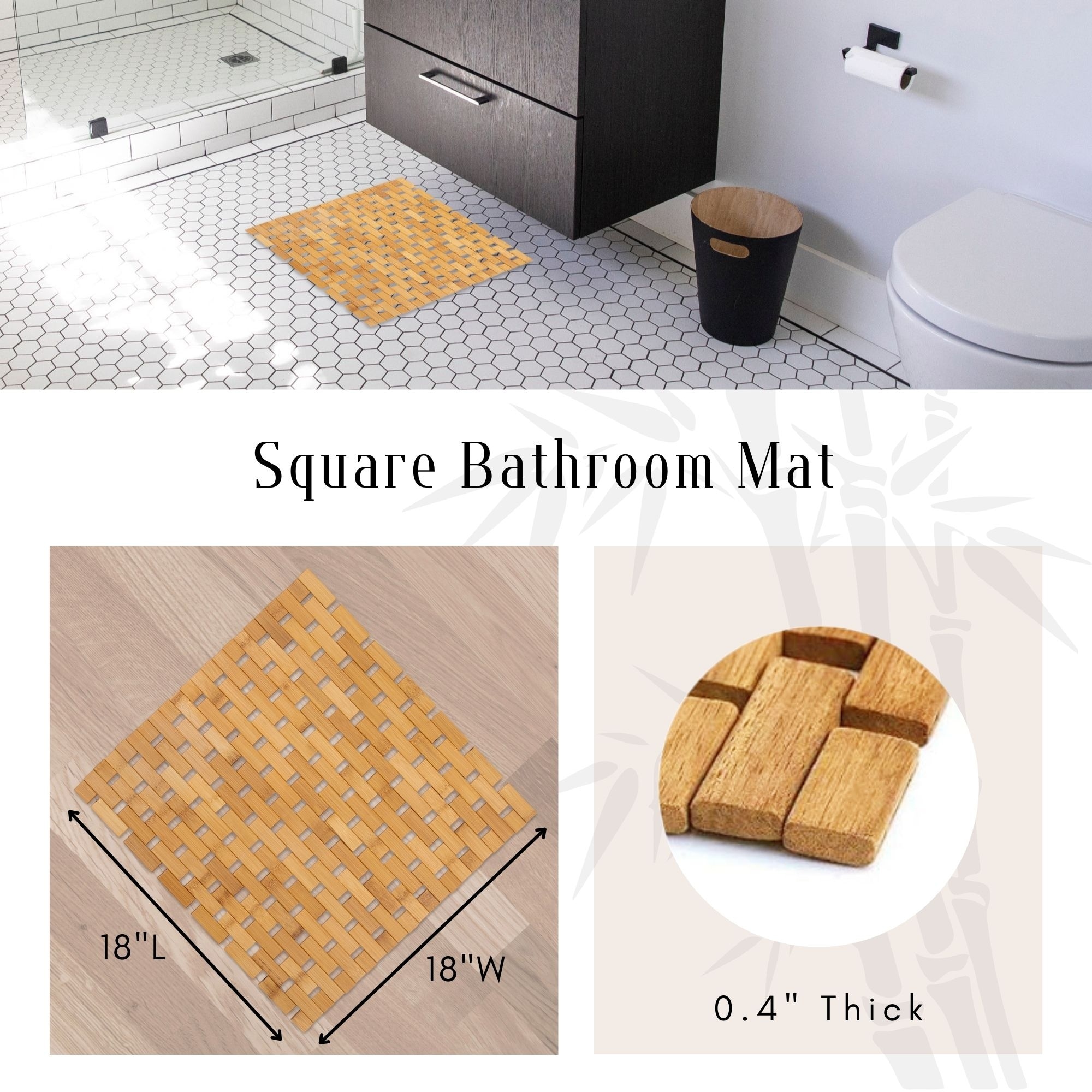 Eco-Friendly Non-Slip Foldable Bamboo Bath Mat for Bathroom-image
