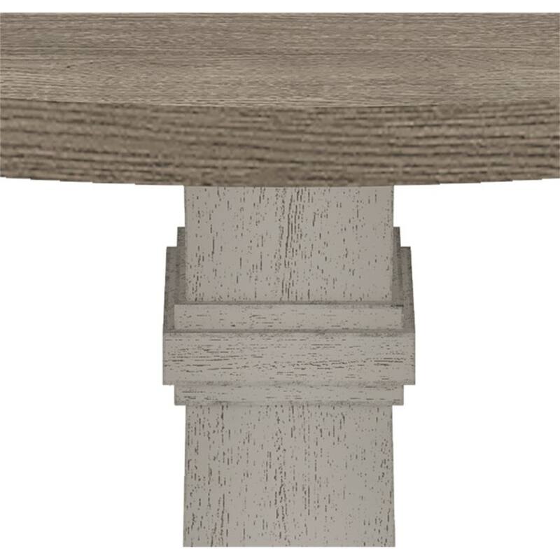 Tannen 59"W Round White and Grey 5-Pc Dining Table Set