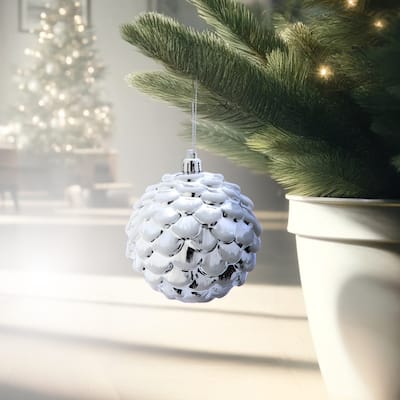 100mm Vp Shiny Globe Cone Ornament Box of 4