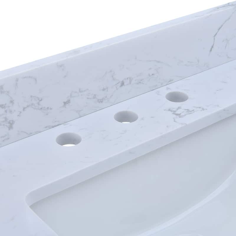 YASINU 60 Inch Engineered Marble Single Sink Vanity Top