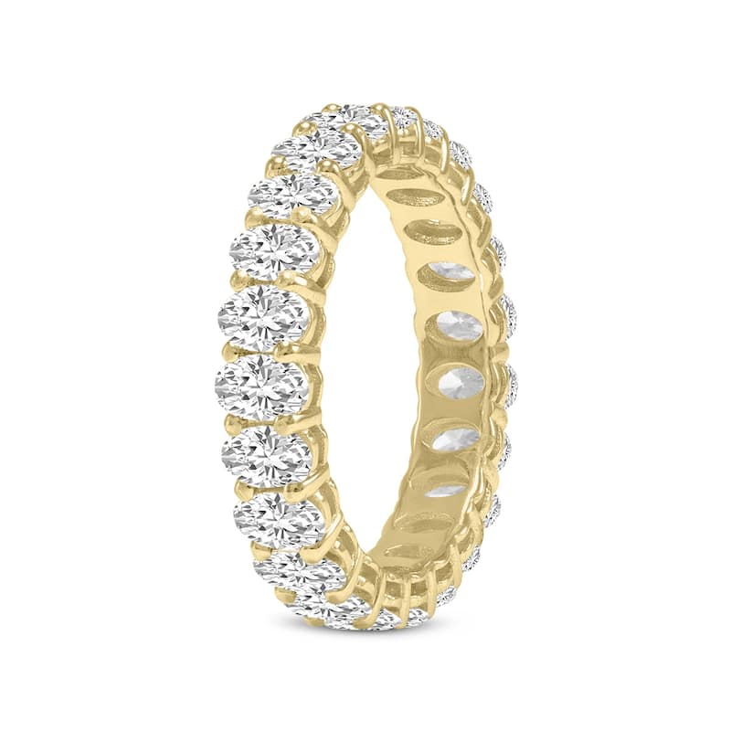 Marquee Jewels Oval Lab Grown Diamond Eternity Band in 14K Yellow Gold (5.40 Carat TW)