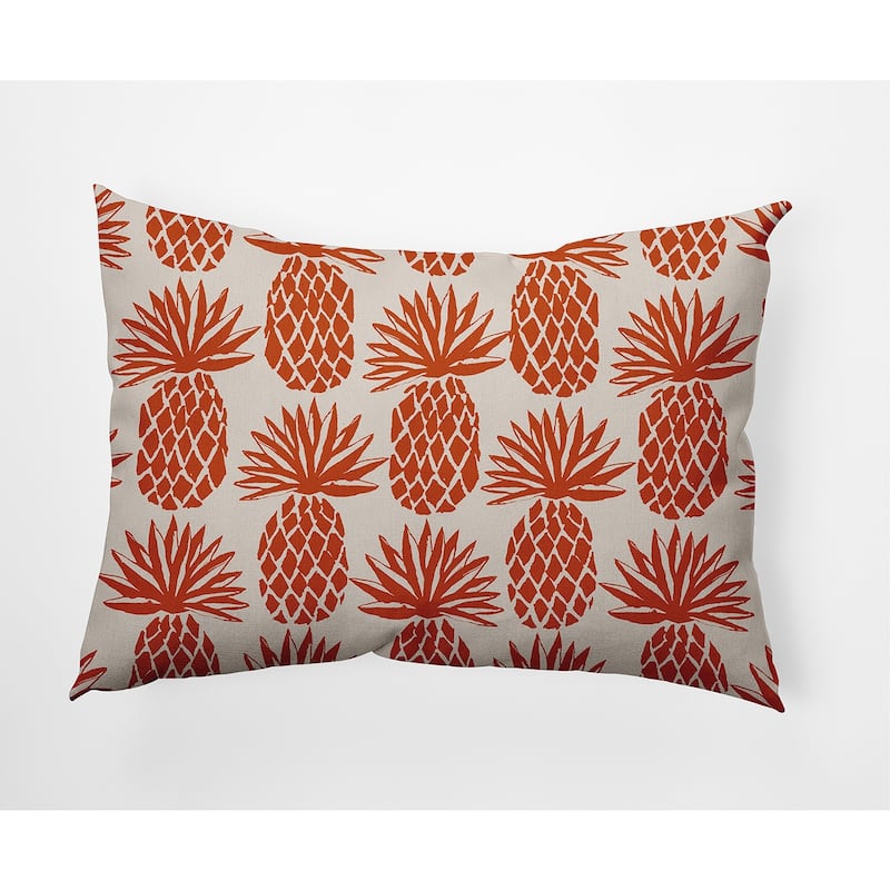 Pineapple Stripes Indoor/Outdoor Throw Pillow - 14" x 20" - Sienna