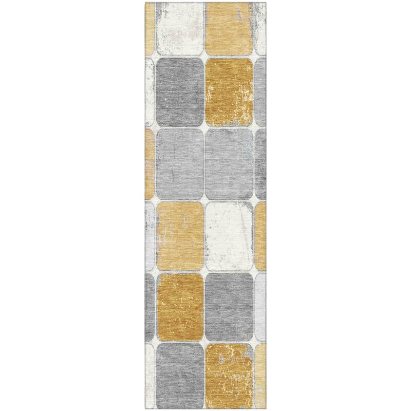 Premium Washable Super Soft Modern Blocks Mayfield Rug