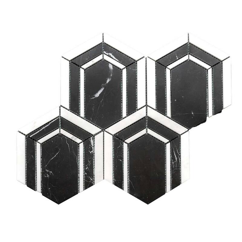 The Tile Life Argos Peak 12x14 Hexagon Marble Floor, Wall & Backsplash Tile