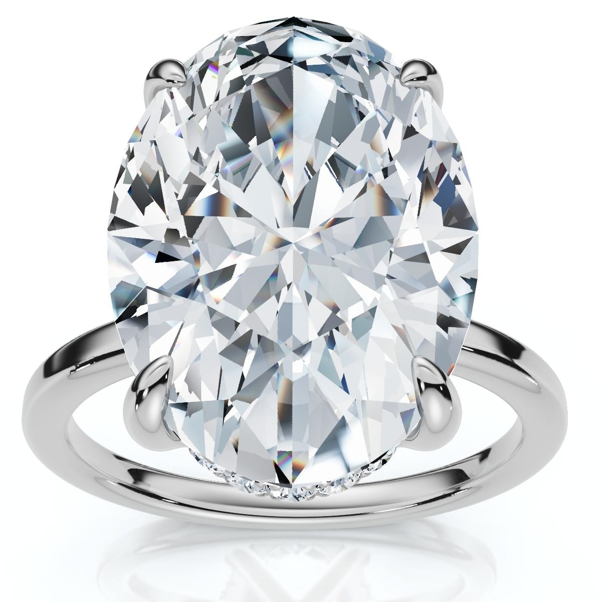 Bliss Diamond Certified 5.08CT Oval Diamond Hidden Halo Engagement Ring Gold Lab Grown