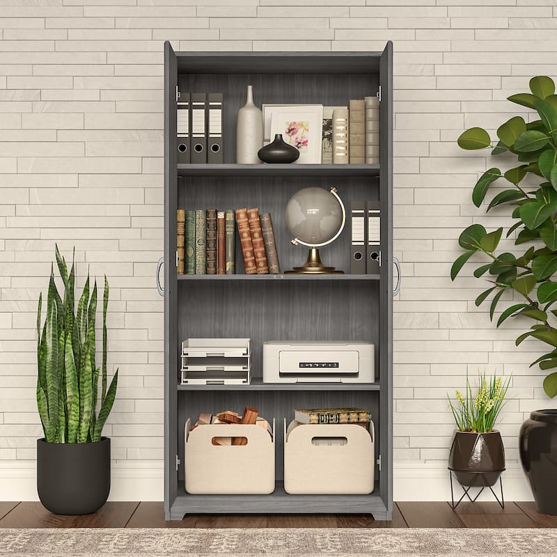 Cabot Tall Storage Cabinet with Doors by Bush Furniture