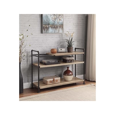 Renaissance Revival Bookshelf - Oak & Sandy Black - HomeStock Storage Unit - 23