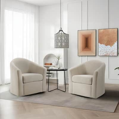 Anna 30"W Swivel Barrel Accent Chair Set of 2