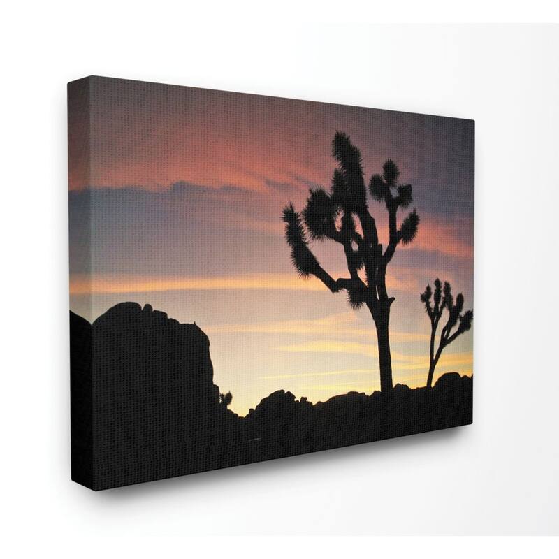 Stupell Desert Tree Sunset Silhouette Photograph Canvas Wall Art - 36 x 48