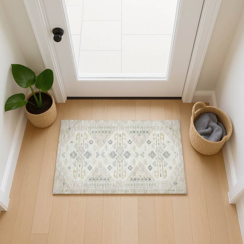 Machine Washable Indoor/ Outdoor Global Hiawatha Chantille Rug