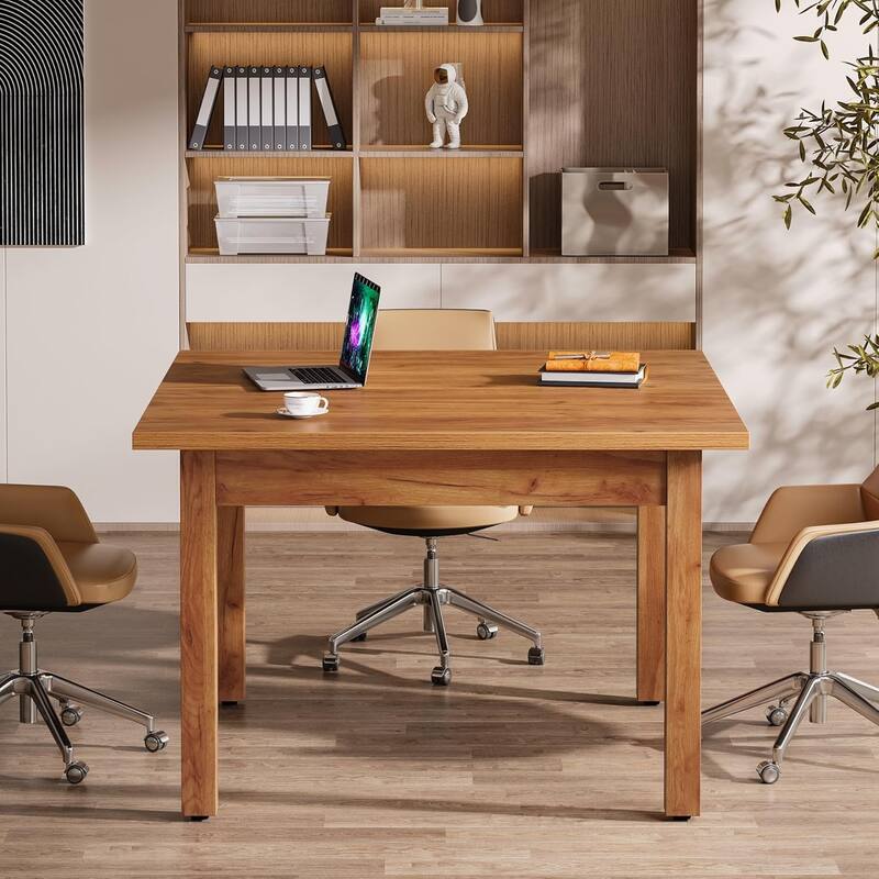 Modern Minimalist Wood 4-Person Square Conference Table/Desk for Meeting Room Seminar Room Boardroom
