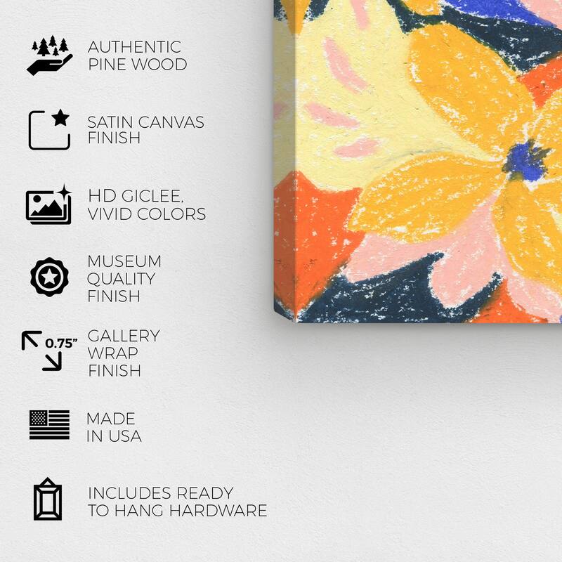 Wynwood Studio Canvas Floral and Botanical Flower from the Park Yellow Modern & Contemporary Wall Art Canvas Print